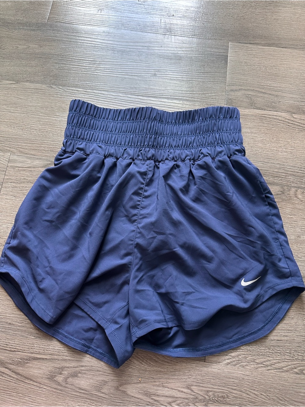 Nike Women's Navy Training Shorts with White Swoosh